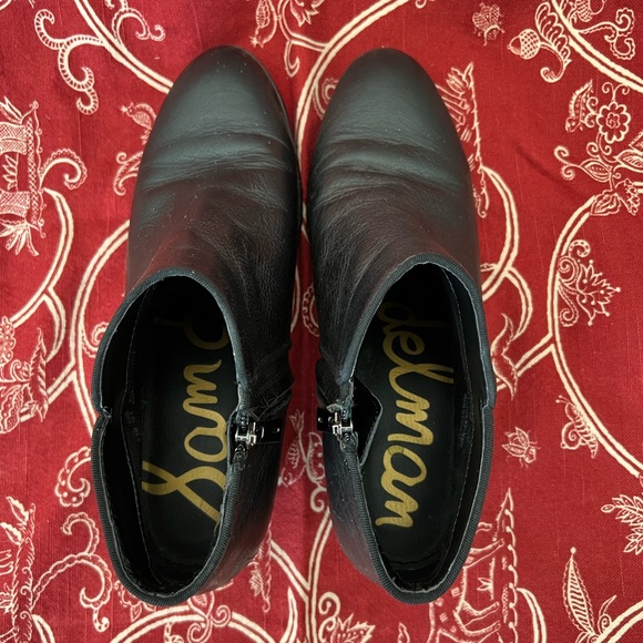 Sam Edelman low leather black side zip booties size 8.5 - Picture 6 of 10
